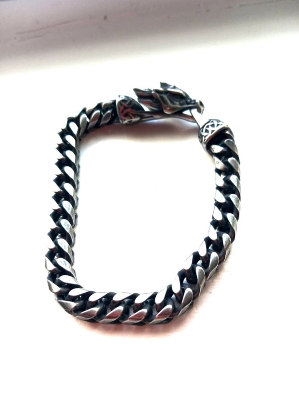 Dragon Stainless Steel Link Gothic Bracelet 8 Inches Unisex